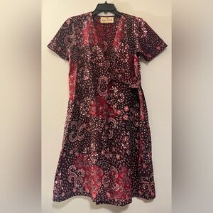 Unique batik midi wrap dress boho floral